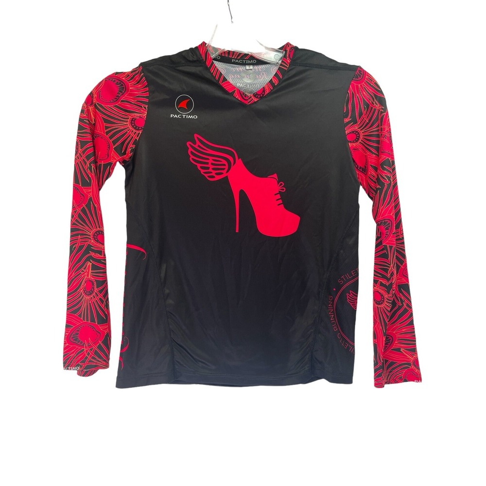 Pactimo Cycling Womens Small Red/Black High heel L/S Cycling Jersey (A42) NW/OTs